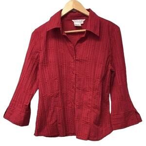 Como Top Womens Large Red Bell Sleeves